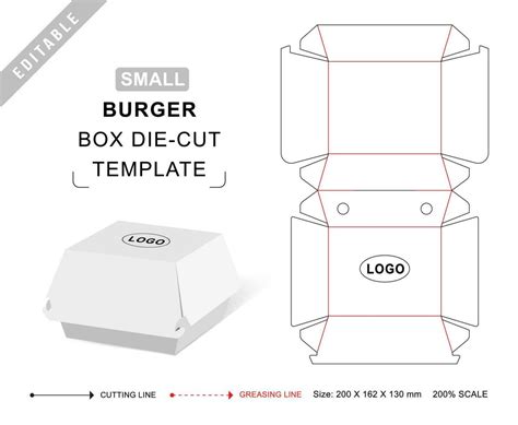 burger box metal die cut|hamburger box die cut template.